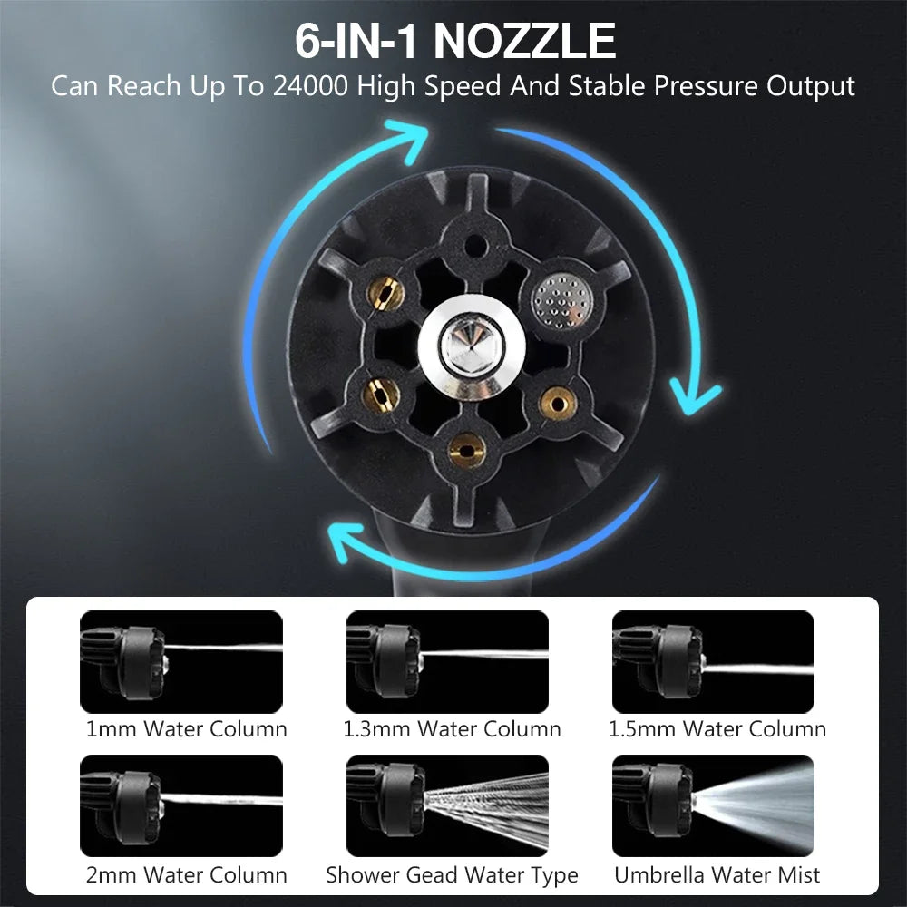 Brushless Garden Water Guns  Cordless 200 Bar High  Pressure  Washer 6 in 1 Car Washing Water Gun Sprayer for Makita 18V Battery