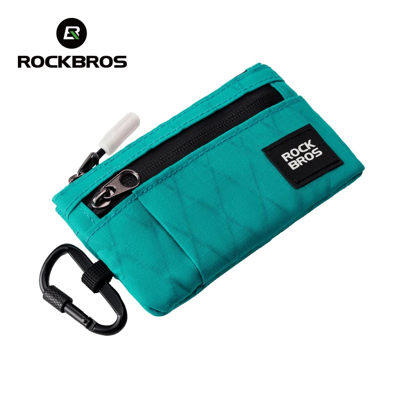 ROCKBROS Portable Wallet Card Bag Ultra-Light Stylish Sports Mini Credit Card Wallet with Hang Lock Compact Storage Bag