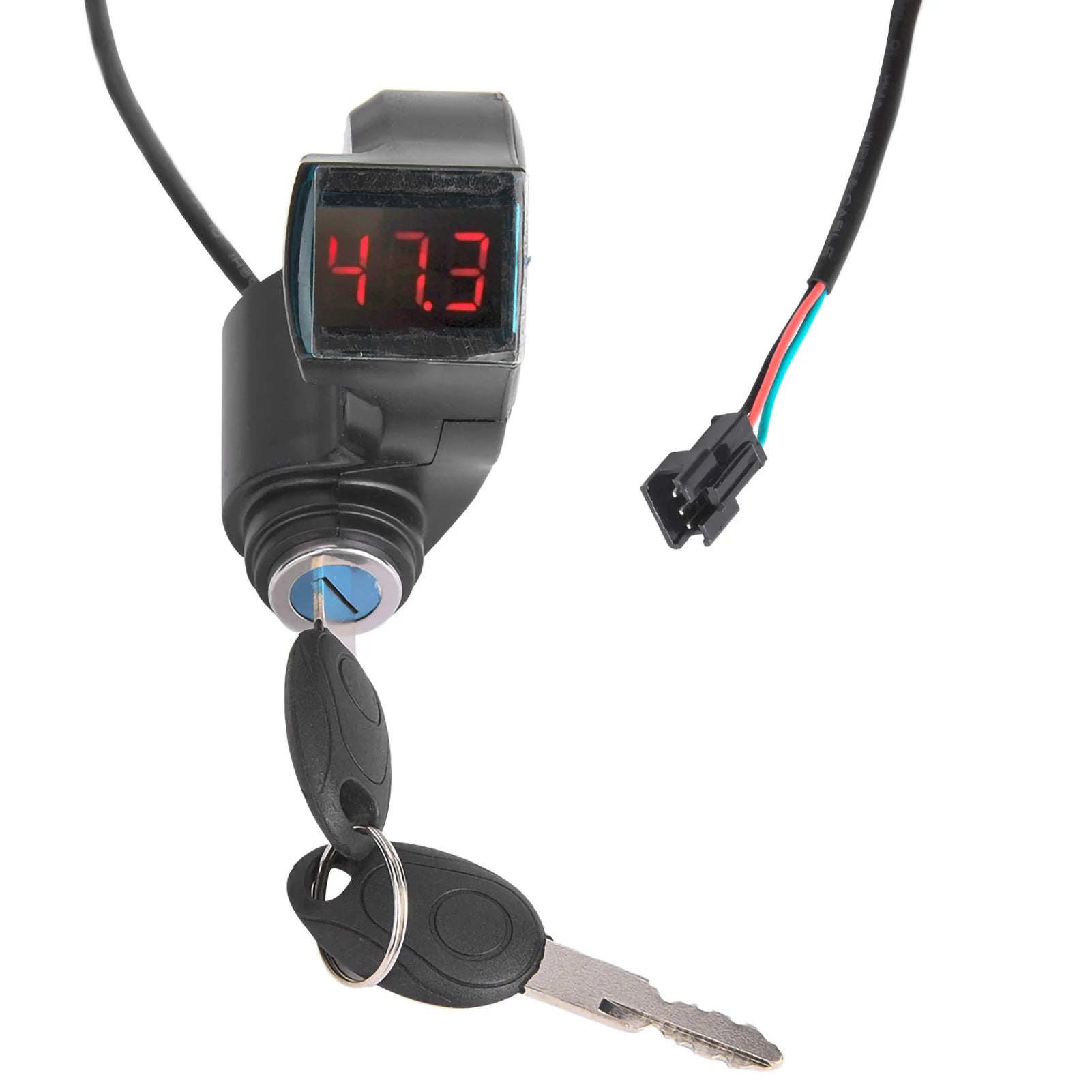 E-Bike Thumb Throttle Digital Battery Voltage Display Switch Power with Key Lock E-Bike Voltage Display E-Bike Battery Display