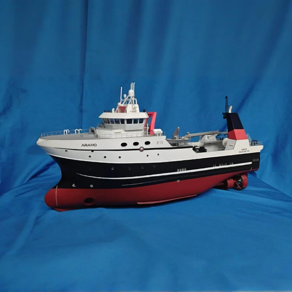RC Tugboat 100 and 72 Scale ARAHO Fishing Boat Frozen Fish Ship Kit Version Static Ship Model Assembly RC Boat Model Toy