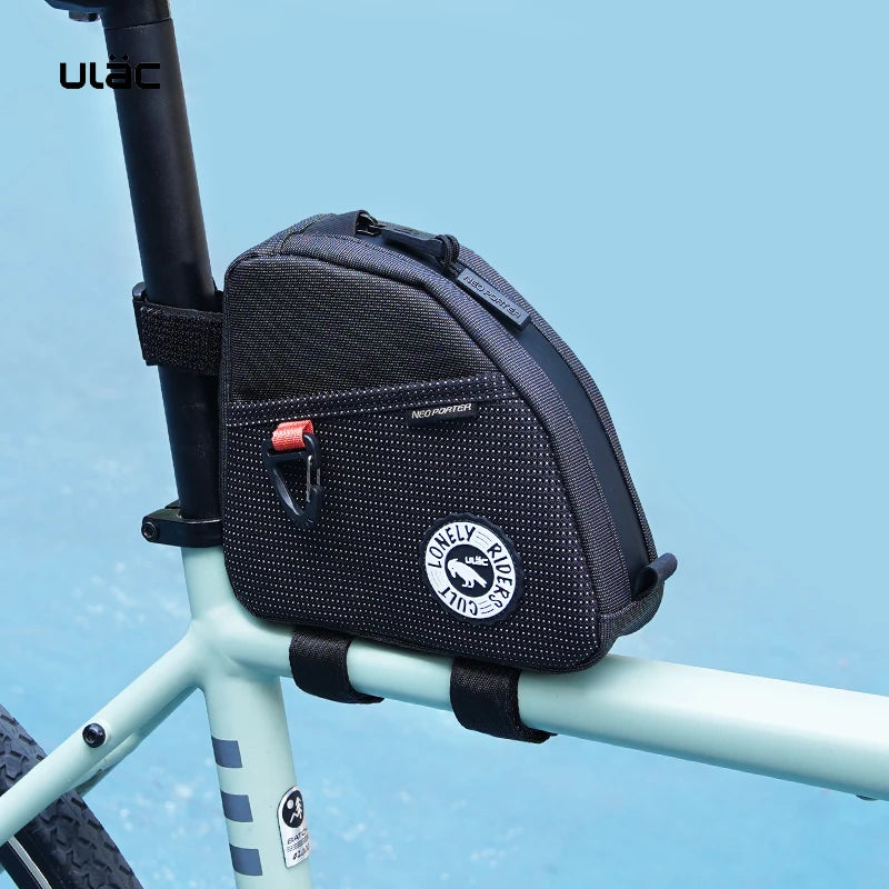Ulac Triangle Cycling Bag Bicycle Front Saddle Tube Bag Bike Frame Pouch Bag Holder Outdoor MTB Mountain Bag Waterproof Fabric