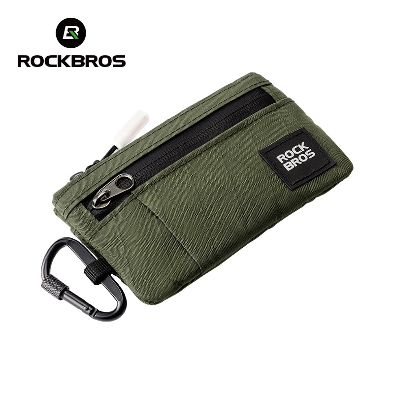 ROCKBROS Portable Wallet Card Bag Ultra-Light Stylish Sports Mini Credit Card Wallet with Hang Lock Compact Storage Bag