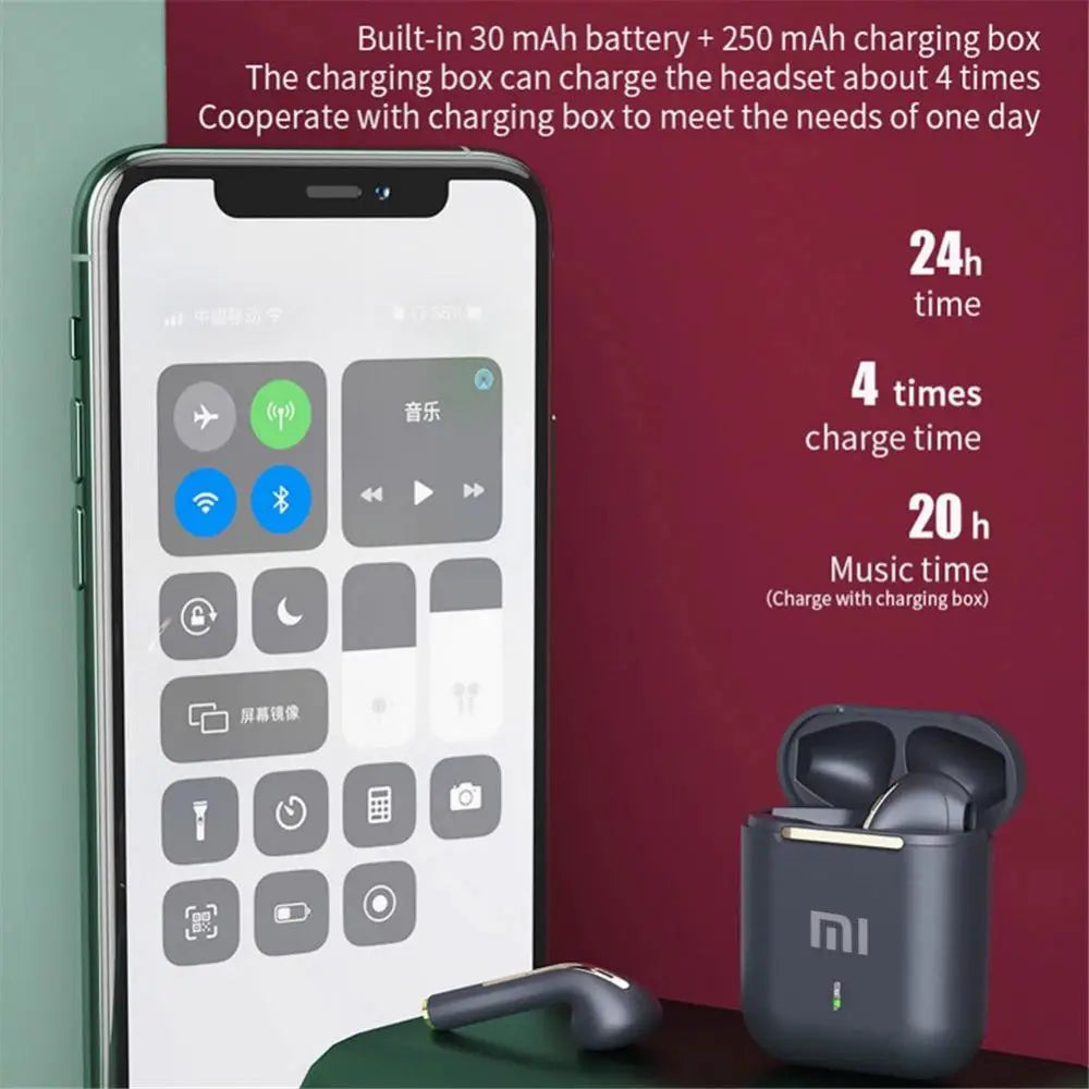 অরিজিনাল XIAOMI J18 হেডসেট ওয়্যারলেস ইয়ারফোন, ব্লুটুথ হেডফোন স্পোর্ট গেম TWS ইয়ারবাডস কানে মাইক টাচ সহ ট্রু ফর স্টেরিও
