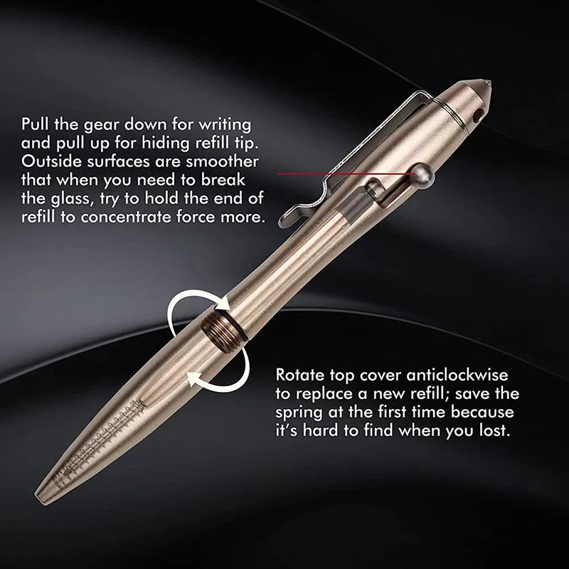 High Quality Metal Tactical Pen Self Defense Ballpoint Pen School Office Stationery Supplies Emergency Survival Glass Breaker