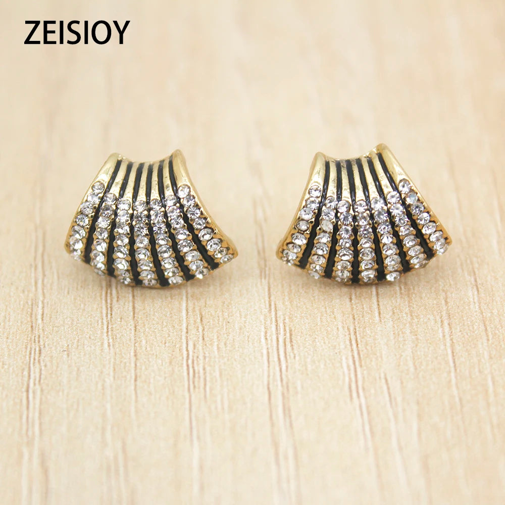 Advanced scallop temperament leopard print new women's earrings