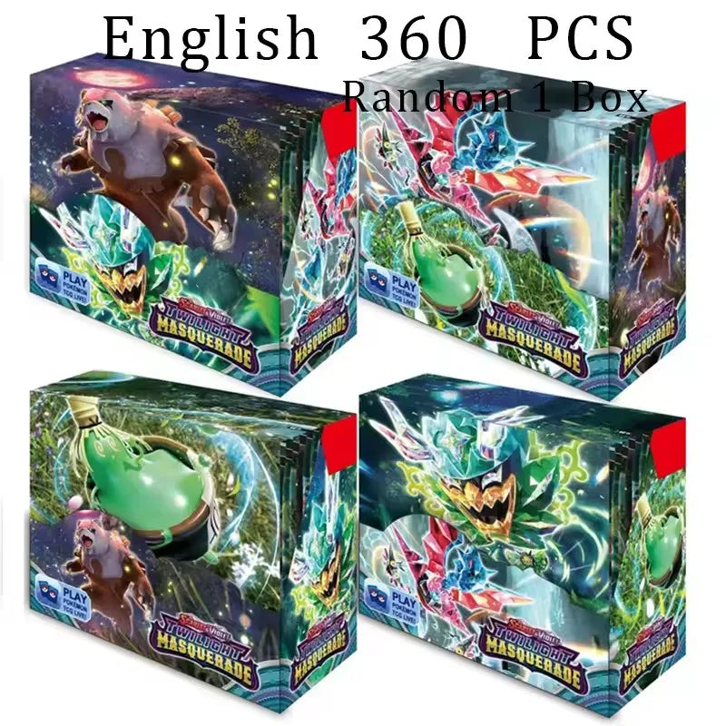 NEW 360PCS Pokemon Card White Flare Black Bolt Prismatic SPARKS Scarlet Violet 151 English Booster Battle Transaction Gift
