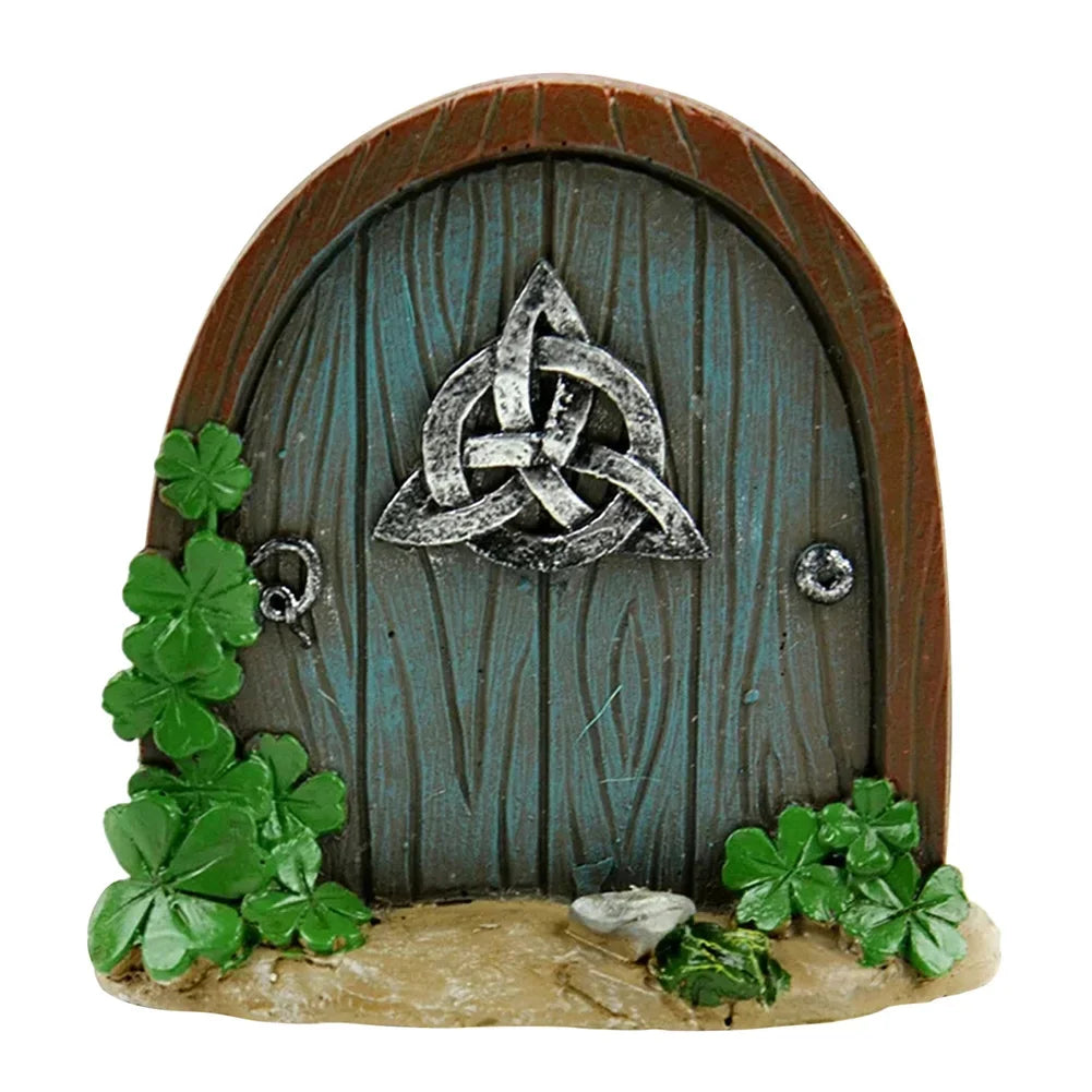 Elf Fairy Door Miniature Garden Tree Doors Miniature Yard Art Wooden Sculptures Mini Home Garden Doors Christmas Decoration
