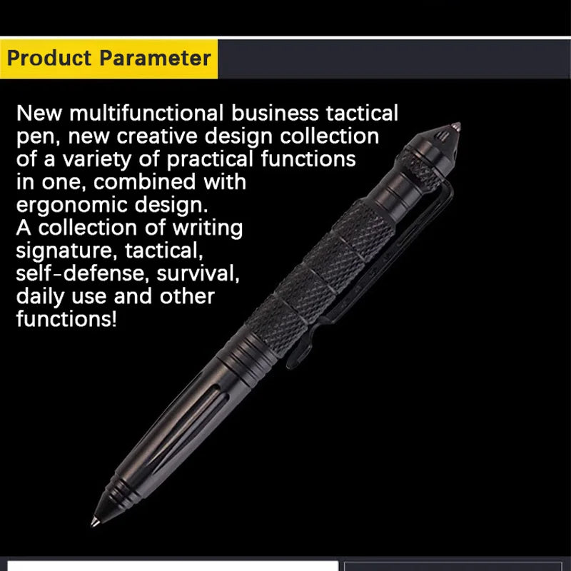 High Quality Metal Military Tactical Pen School Student Office Ballpoint Pens Emergency Glass Breaker Self Defense EDC Supplies