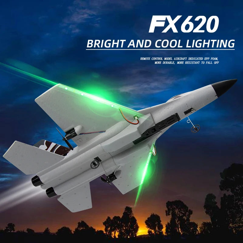 2.4G RC SU35 Fighter Plane FX620 EPP Foam Aircraft Glider LED Lights Remote Control Model Toy for Boys Children