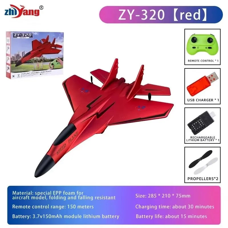 ZY-320 Remote Control Airplane With LED Lights RC Drone Plane EPP Foam RC Aircraft RC Jet Toys For Kids Beginners Birthday Gift