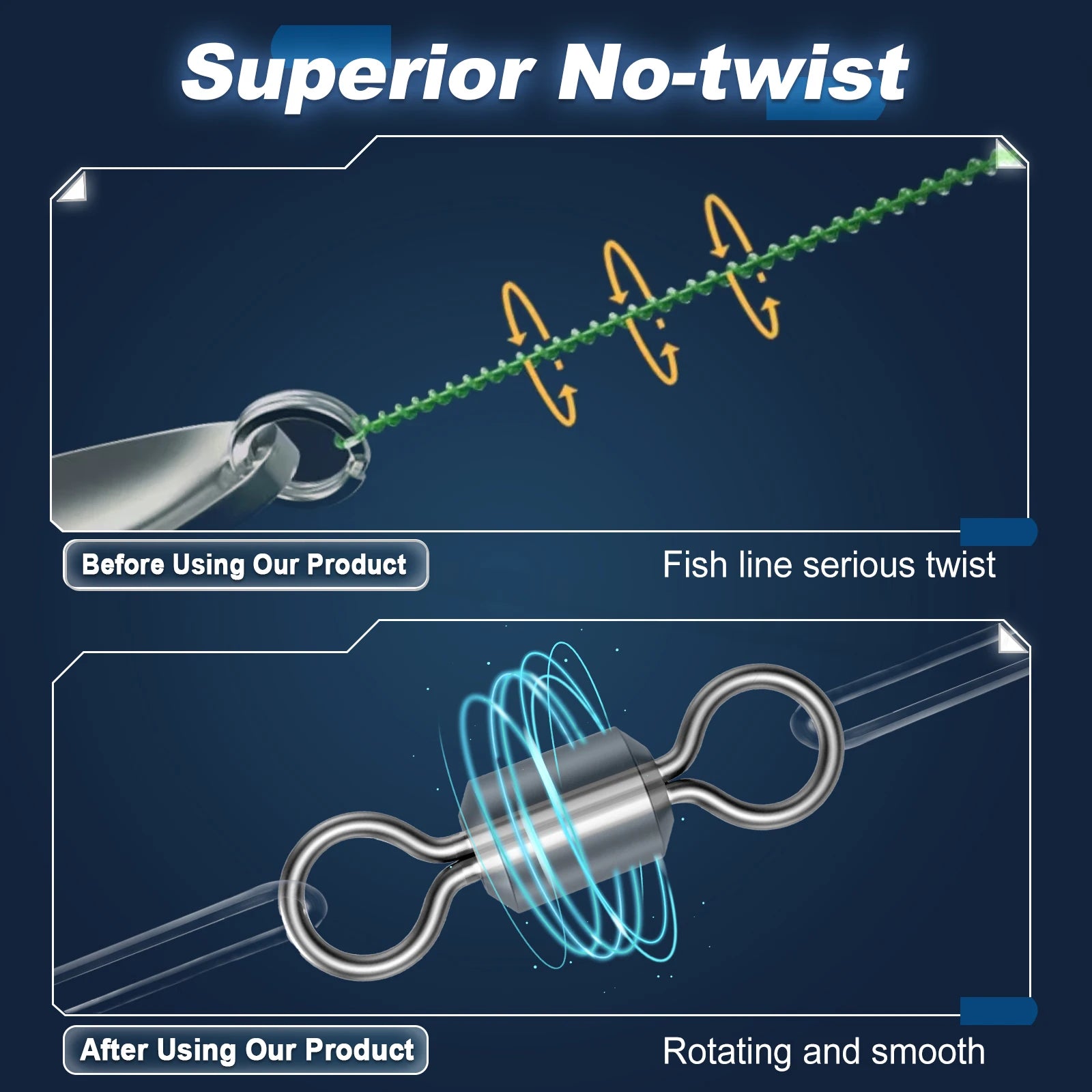 Fishing Swivels Snap 25~100Pcs Hooked Snap Stainless Steel Fishing Rolling Barrel Swivel Fishing Lure Connector Interlock Snap