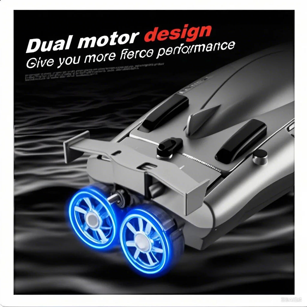 2.4G RC Boat, Dual Motors, 2-Channel, 30 KM/H High Speed, Waterproof Remote-Control Racing Boat Toy — Toy for Kids and Adults