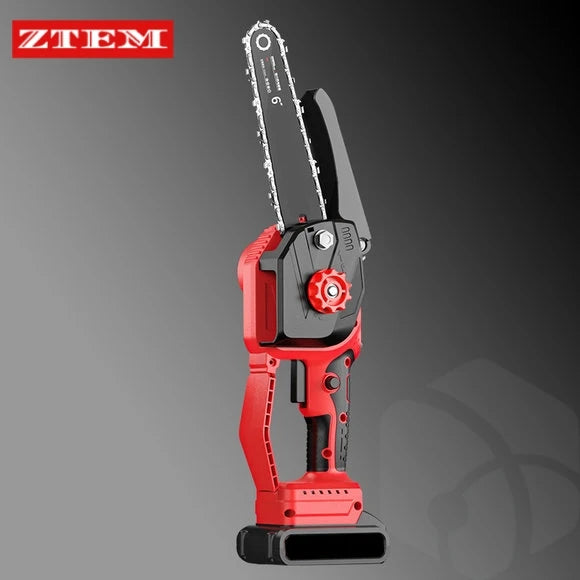 ZTEM 6inch Cordless Chain Saw Portable Brushless Electric Chainsaw Outdoor Wood Logging Pruning Cutting Machine Power Tool Sets