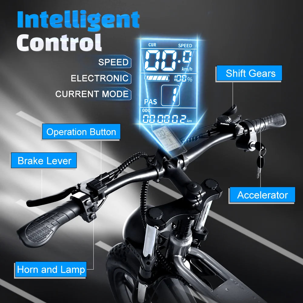 DEEPOWER S7PRO Off-Road Electric Bike 2000W 48V 60AH Battery All-Terrain Motorcycle Stylefor Oil Brake Adults Mountain Ebike
