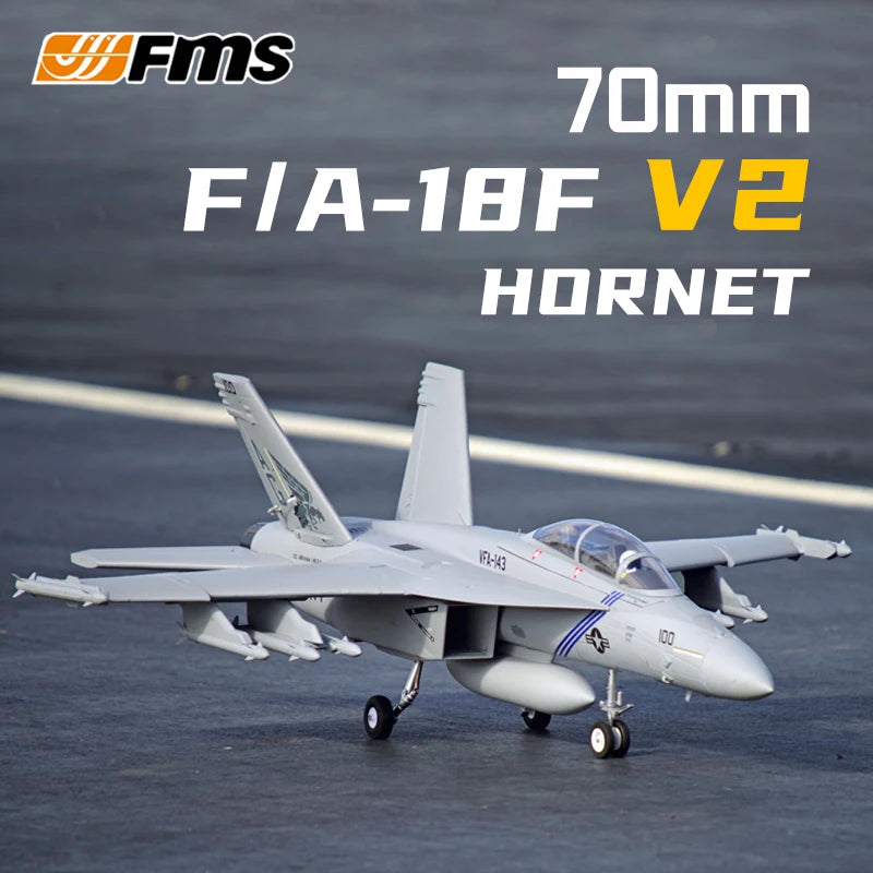 FMS 70mm culvert F/A-18 Hornet V2 PNP version remote assembly foam large size aircraft fixed wing model 70mm F-18 RC toy