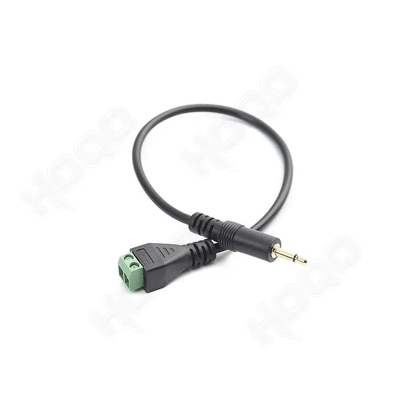 Gold plated 3.5mm headphone plug to screw terminal short cable, 1/8 'mono audio male audio device terminal extension transfer