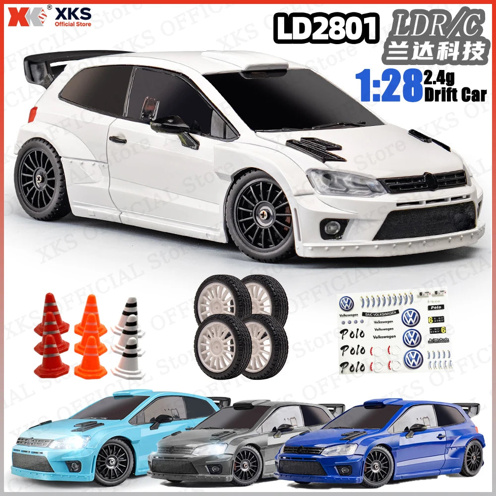 XKS LDRC LD2801 Pro 1/28 4WD RC Car Drift Racing Built-in ESP Gyroscope 2.4G Full Proportional Control RC Toy Gift for Boys Men
