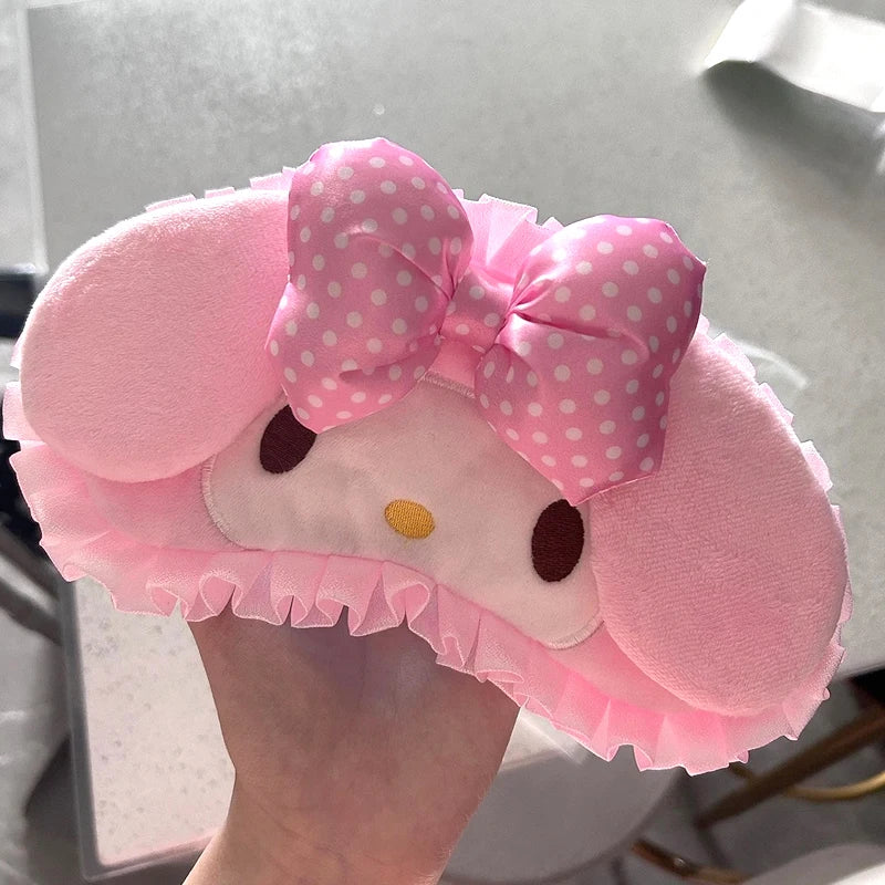 Kawaii Pink 3D Hello Kitty Eye Mask Japanese Cute Charm Winter Blackout Eye Mask Birthday Gift Melody Sleep Eye Mask