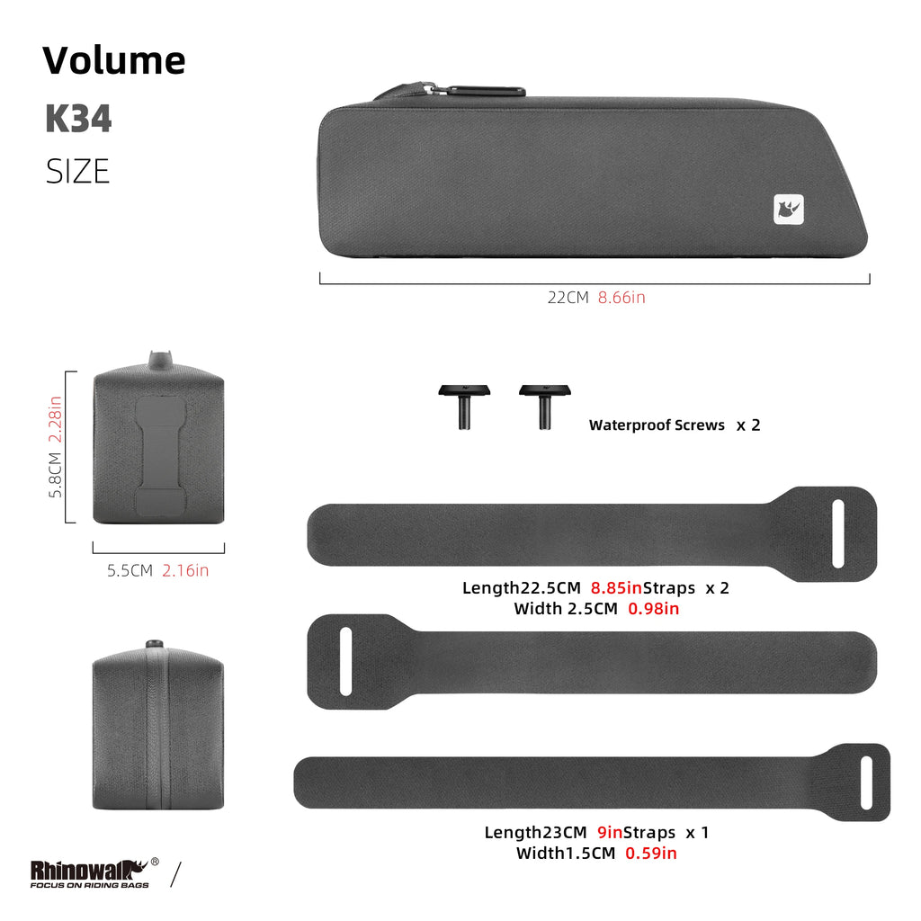 Rhinowalk Bike Top Tube Bag TPU Cycling Front Bag With Screws or Straps Waterproof Windproof Gravel Road Bike Top Frame Bag New