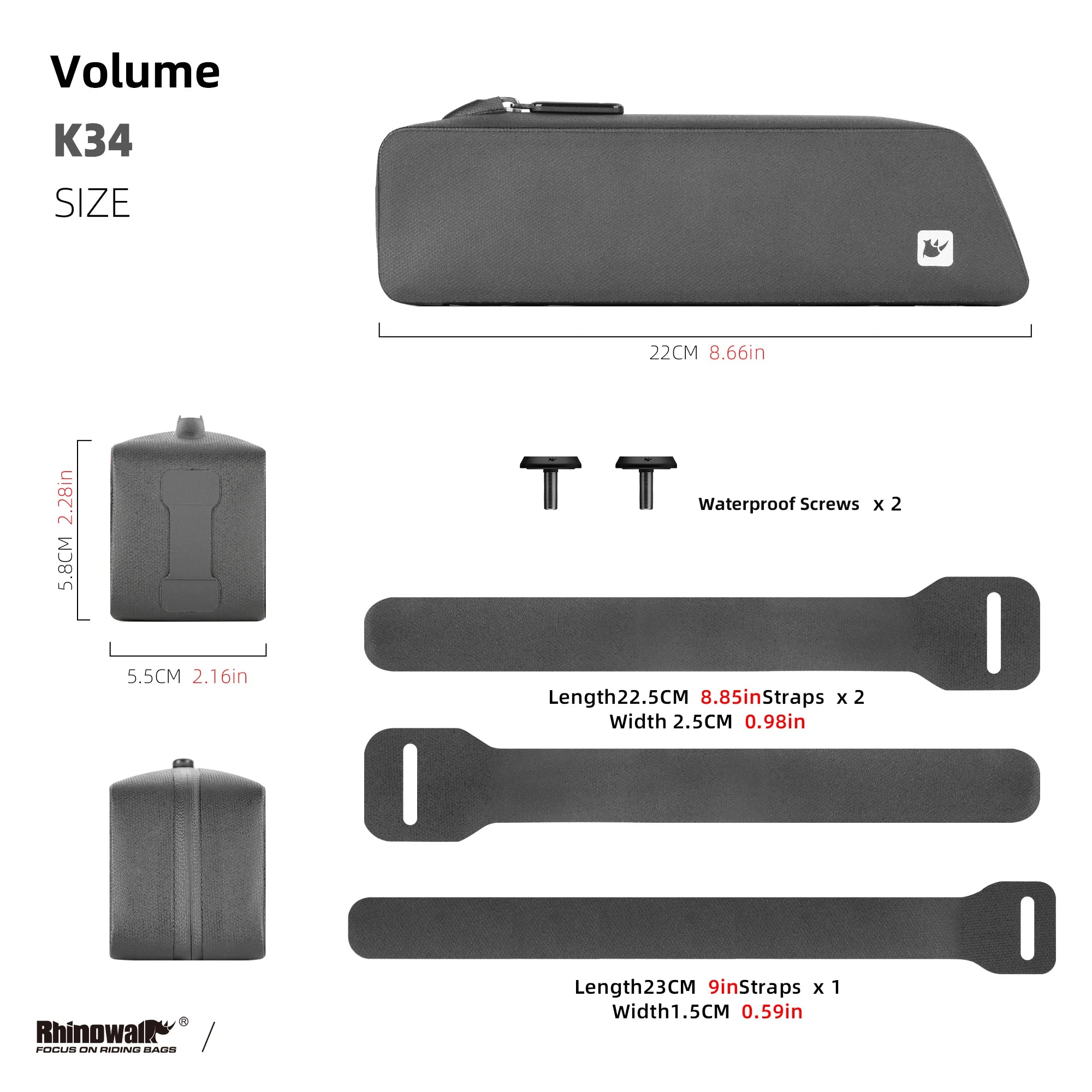 Rhinowalk Bike Top Tube Bag TPU Cycling Front Bag With Screws or Straps Waterproof Windproof Gravel Road Bike Top Frame Bag New