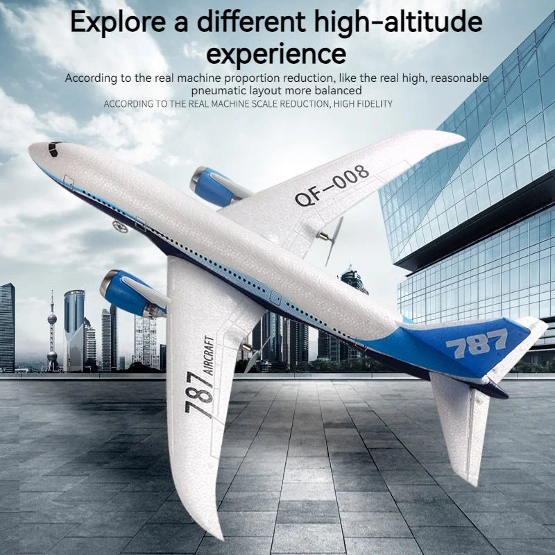 Qf008 Boeing 787 Three Channel Remote Control Aircraft Fixed Wing Foam Glider Aircraft Model Teaching Aircraft Introduction Toy