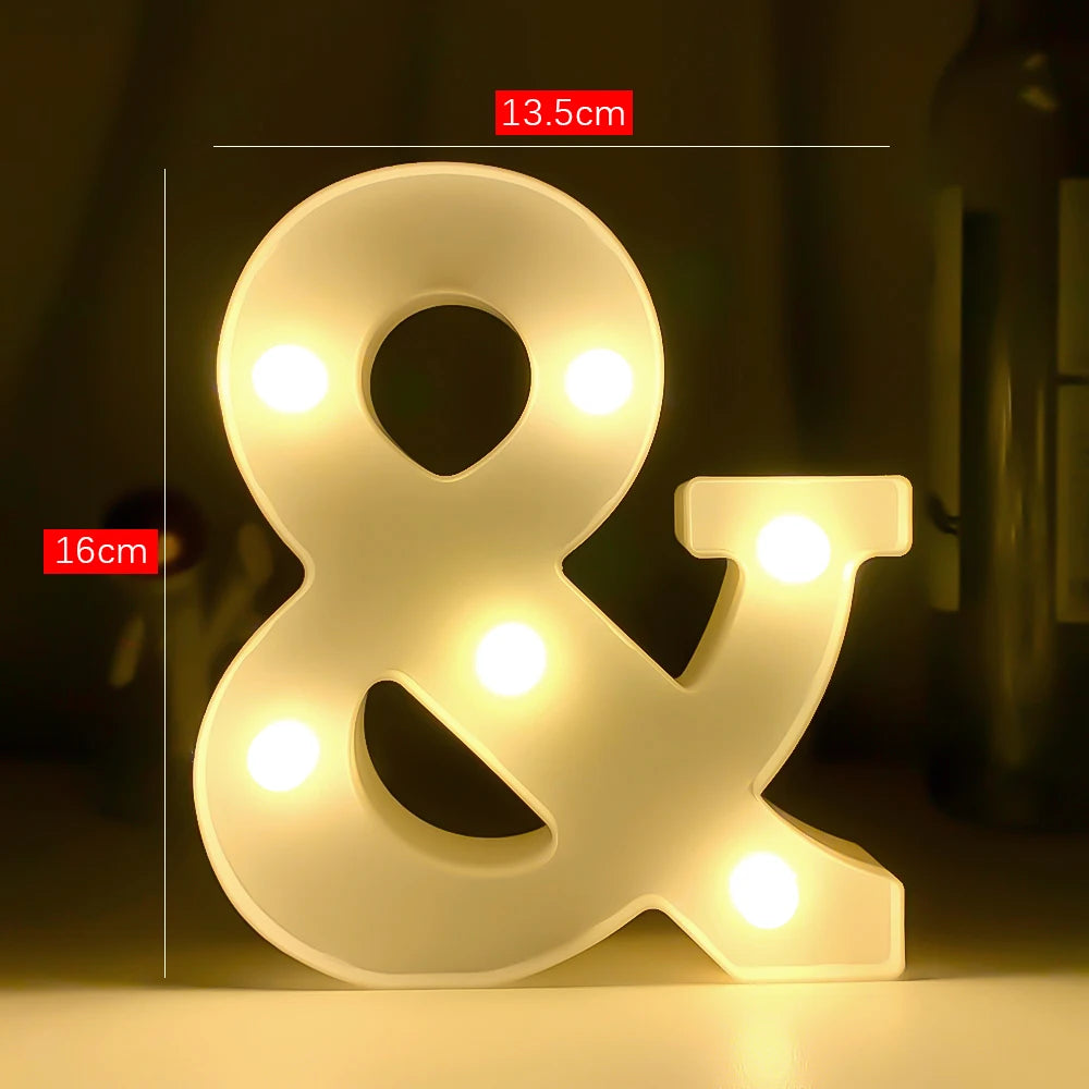 Creative Luminous Digital Number Letter Light AAA Battery Powered Lamp Night Light for Christmas Wedding Birthday Party Decor