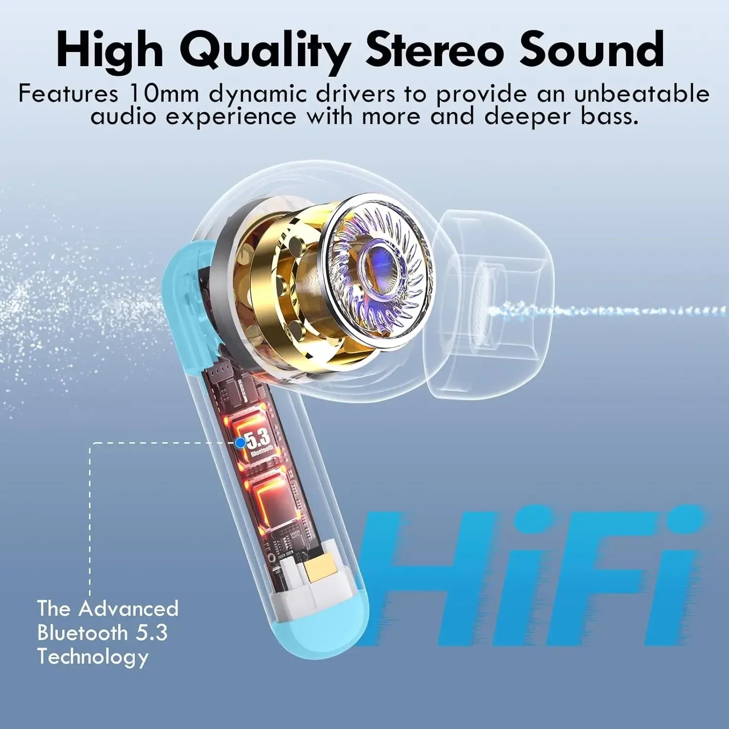 Original New True Wireless bluetooth Earphones noise cancelling headhone HiFi stereo earbuds for sports and game headset