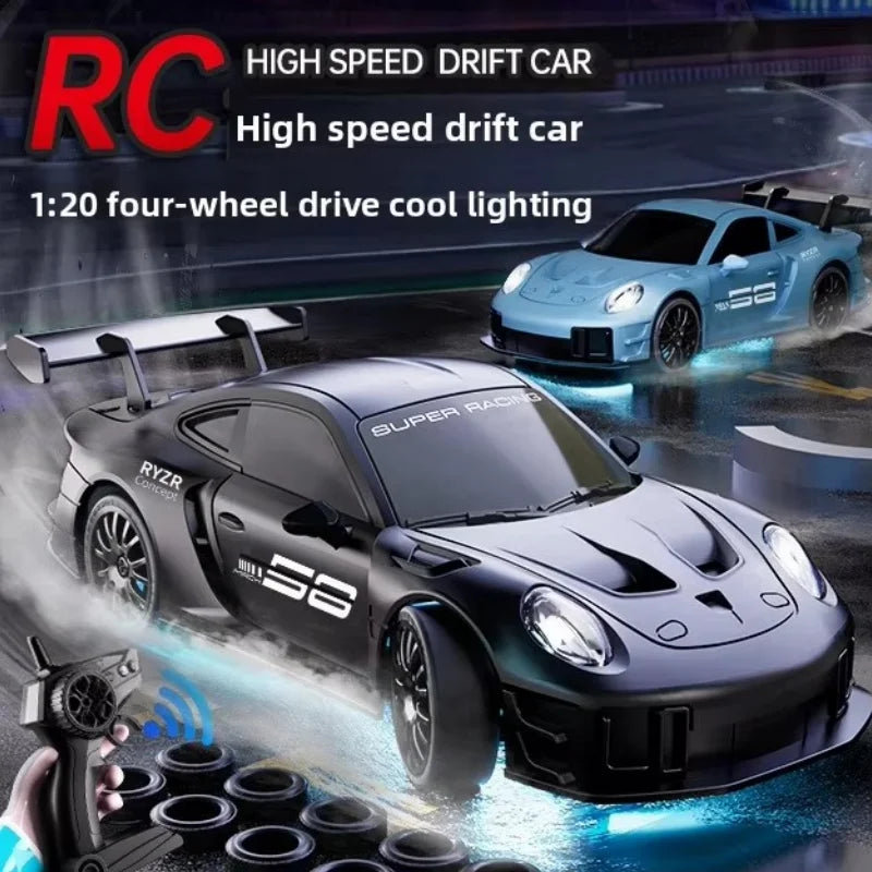 4WD Smart Drift RC Racing Car High-Speed ​​2.4Ghz Electric Remote Control Car Toy with LED Lights for Ages 6-12 Boys Birthday Gift