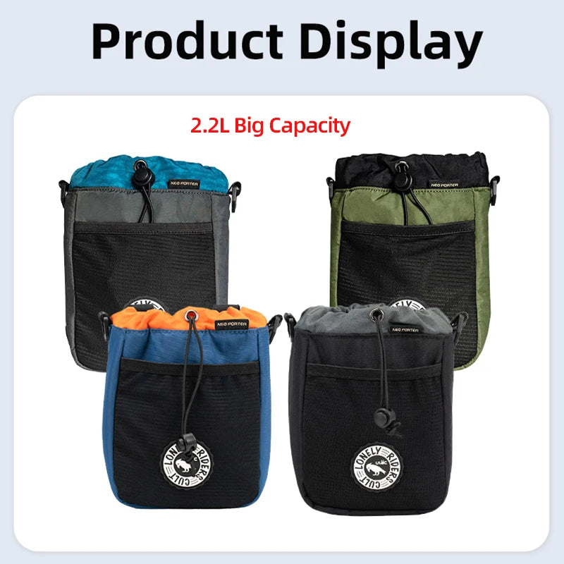 ULAC Bike Handlebar Stem Bag 1L/2.2L C-HOLD Bag Water Bottle Cycling Bags Bicycle Tools Storage Pouch Riding Touring Commuting