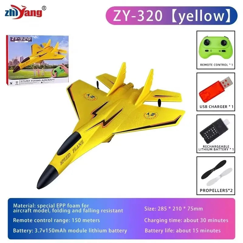 ZY-320 Remote Control Airplane With LED Lights RC Drone Plane EPP Foam RC Aircraft RC Jet Toys For Kids Beginners Birthday Gift