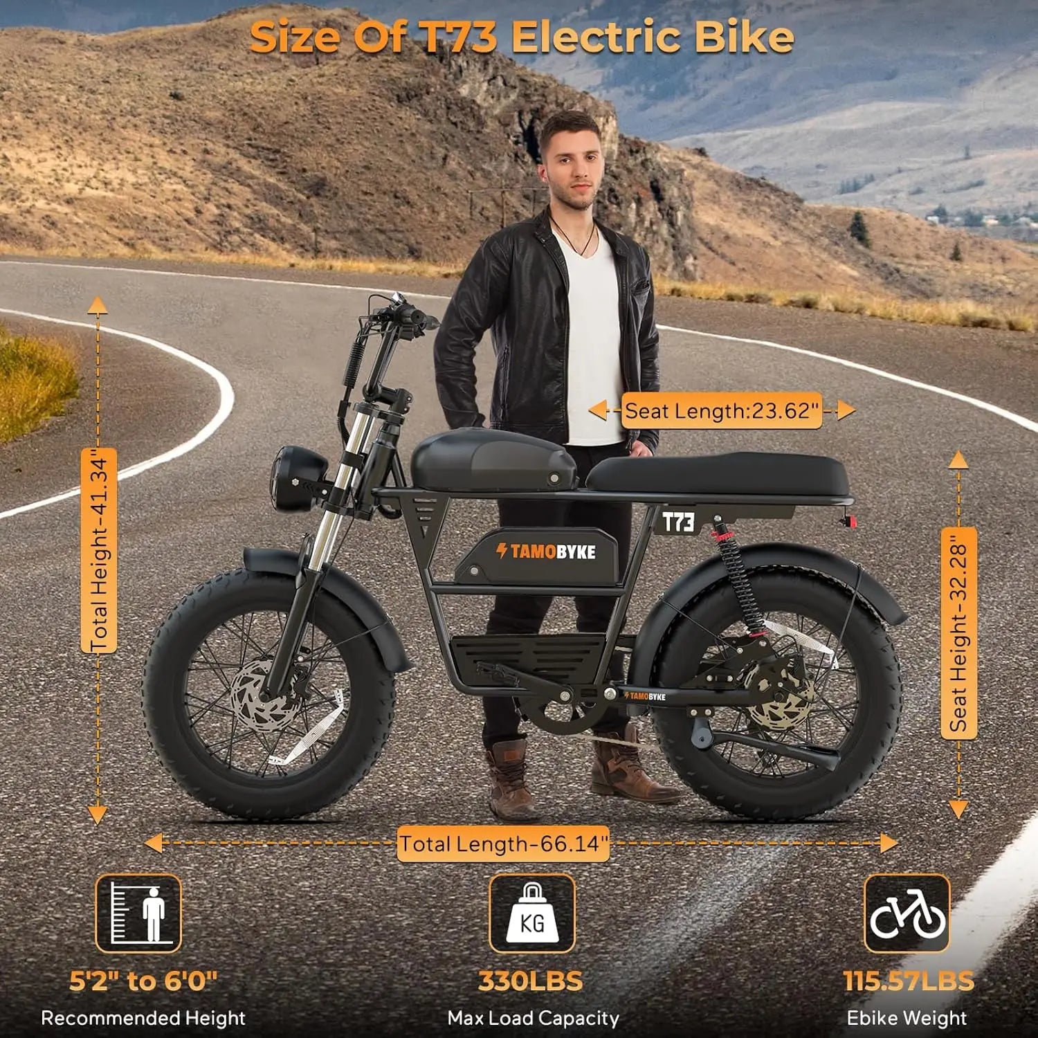 Series Electric Bike for Adults,1000W/1500W/3000W Motor,30/33/37.5MPH 34-120 Miles,48V15.6/41.6 AH Electric Bikes,20 * 4 Fat Tir