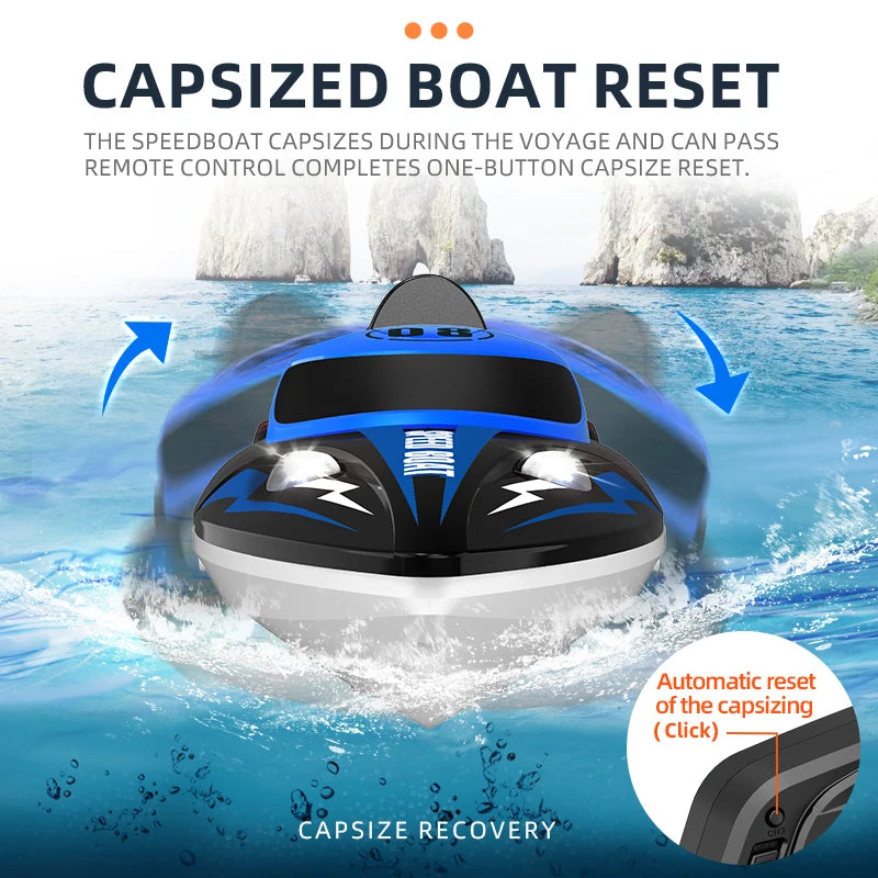HJ808 RC Battery Boat 2.4Ghz 25km/h High-Speed ​​Remote Control Racing Ship Water Speed ​​Boat Children Model Toy