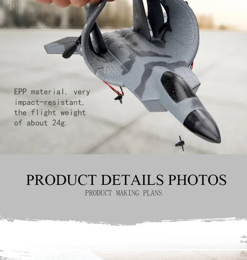 Remote Control Fighter Fx-622 Anticollision Radio Airplane 2.4G Rc Glider Epp Foam Model Boys Electric Toy for Children's Gift