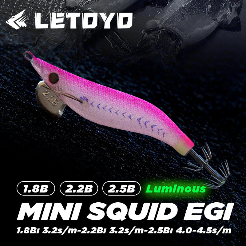 LETOYO 2.5#-1.8# মিনি EGI লুমিনাস স্কুইড জিগ ওয়েবফুট অক্টোপাস কাটলফিশ সমুদ্রে মাছ ধরার জন্য কৃত্রিম টোপ স্কুইড লোর