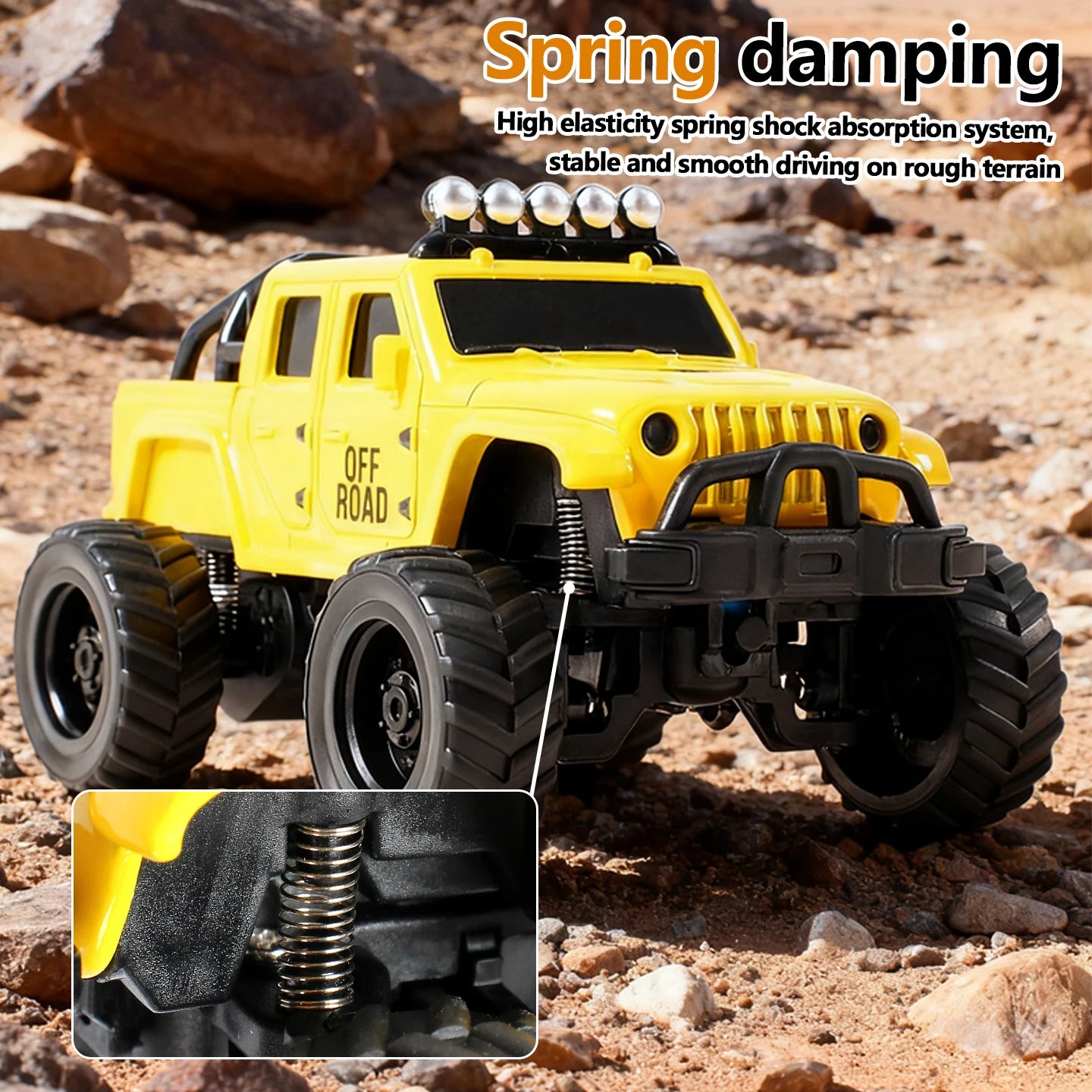 SENNIXIONG 1:64 MINI Alloy Electric Remote Control All Terrain Vehicle Light Climbing Truck Toy for Children Gift