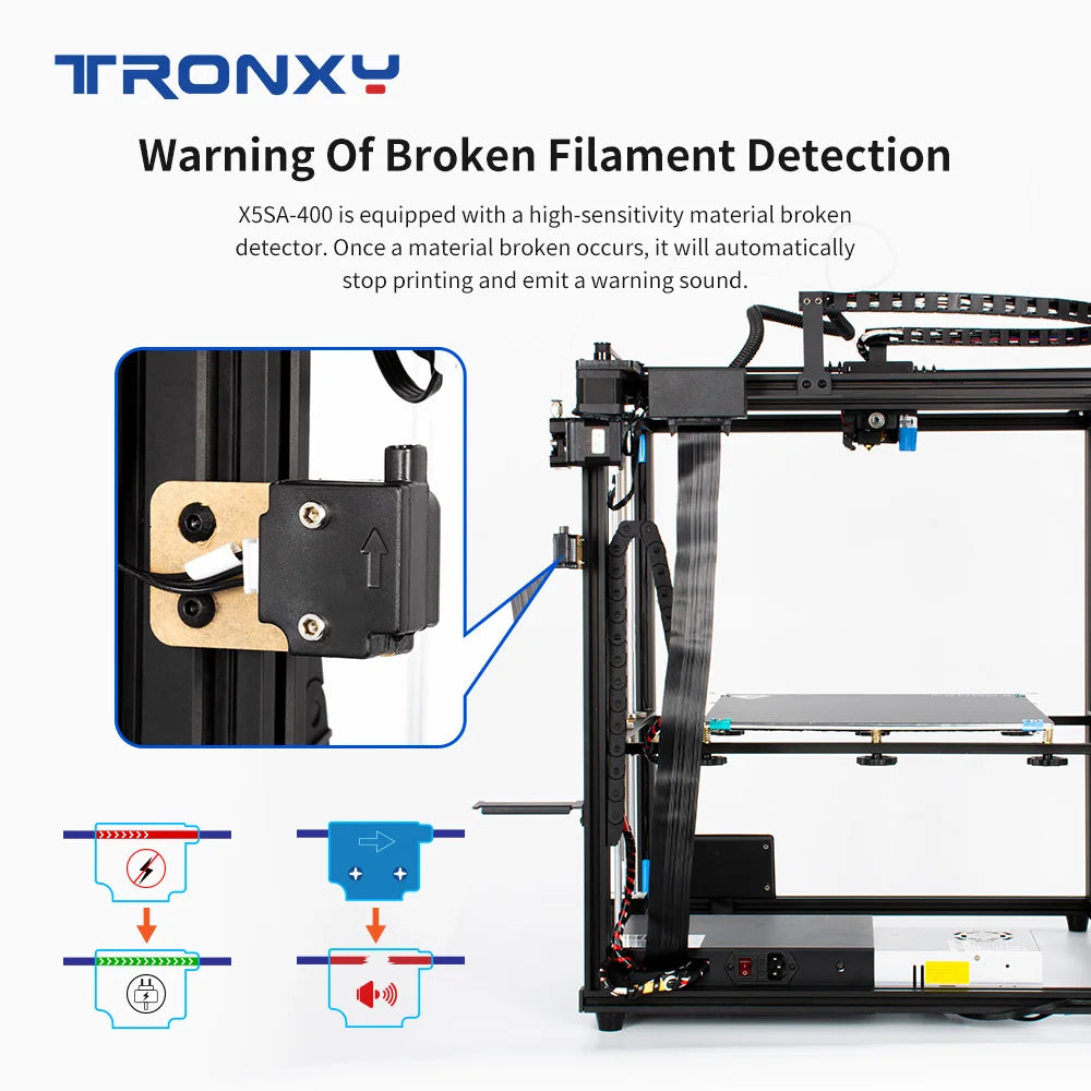 Tronxy X5SA 3D Printer DIY Kits with Large Build Plate 330*330*330mm Full Metal High Precision Resume Power Failure 3D Print