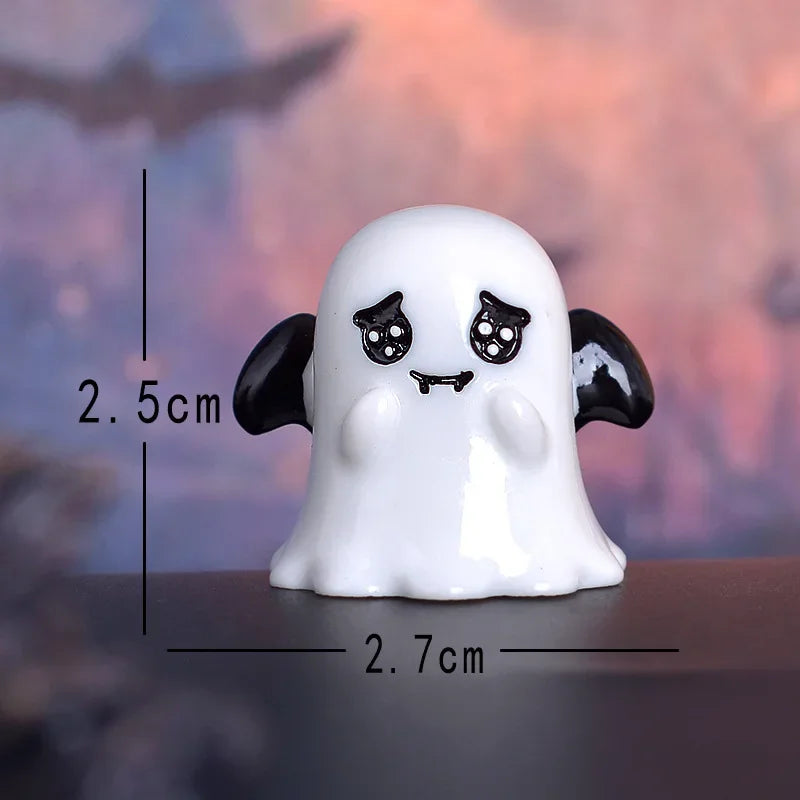 Figurine Miniature Lovely Cartoon Pumpkin Ghost Micro Landscape Ornaments For Halloween Decorations Home Office Desk Room Decor