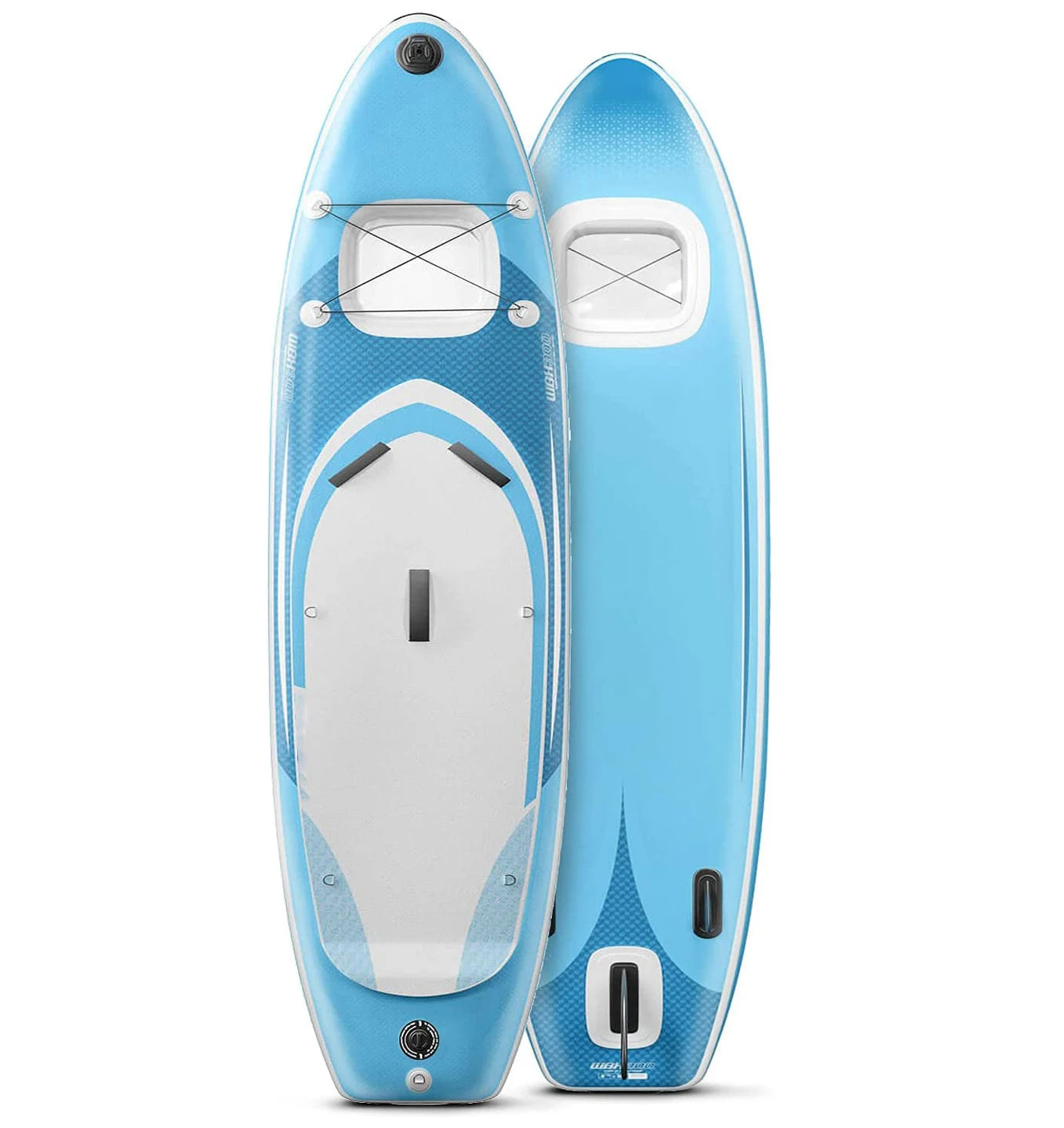 11ft Double Layer Wood Stand up Paddle Board Underwater Viewing SUP Surf Board With Cam Action Kayak Seat Wheel Bag