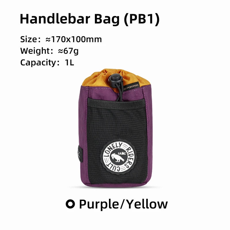 ULAC Bike Handlebar Stem Bag 1L/2.2L C-HOLD Bag Water Bottle Cycling Bags Bicycle Tools Storage Pouch Riding Touring Commuting