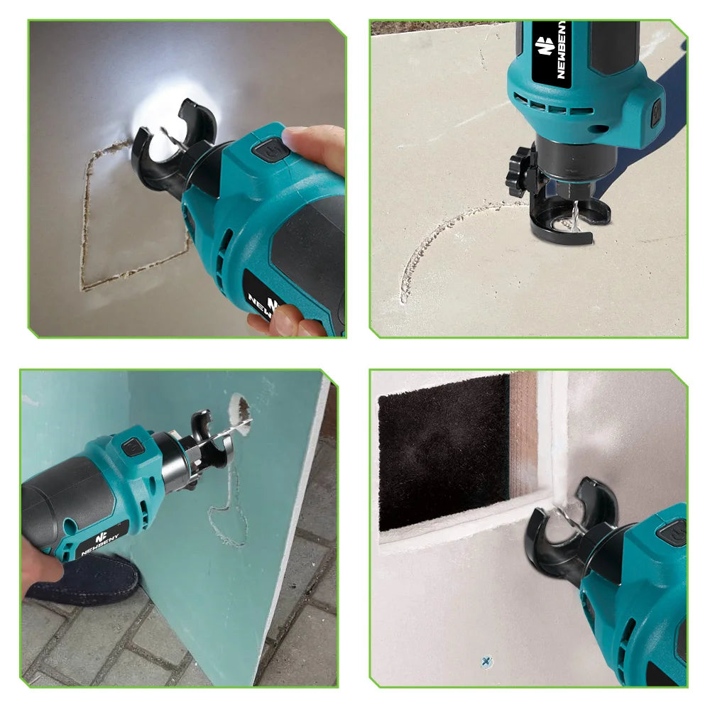 NEWBENY Brushless Drywall Cut Out Tool 30000RPM Cordless Cutting Saw Woodworking Cutter Power Tools Set For Makita Battery Pin
