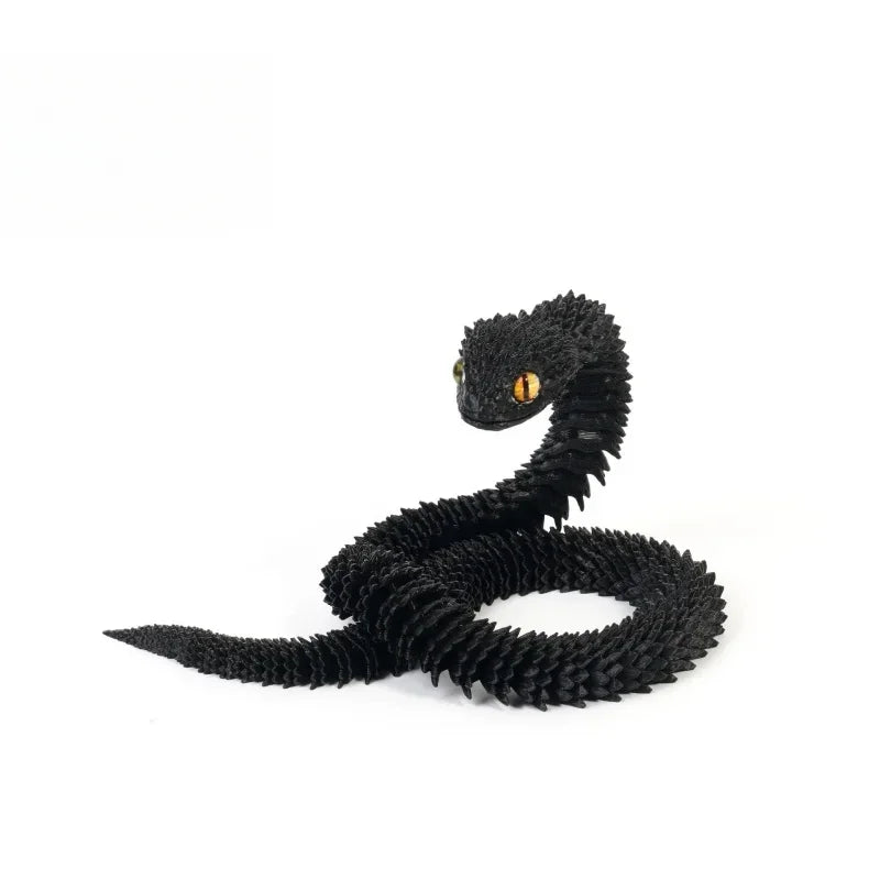 3D Printed Snake Multi-Joint Rotatable Stereoscopic Snake Office Desktop Ornament Home Decor Animal Model Figurine Car Decor
