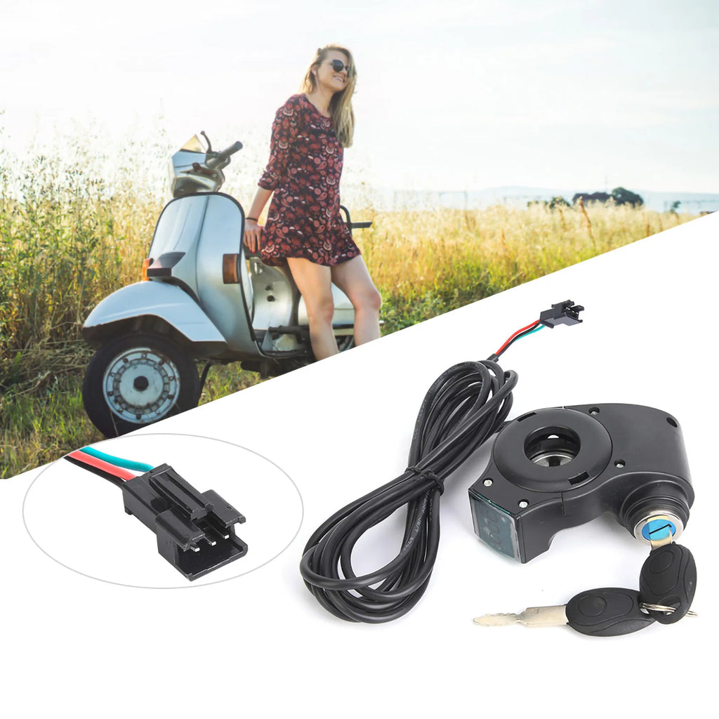 E-Bike Thumb Throttle Digital Battery Voltage Display Switch Power with Key Lock E-Bike Battery Display E-Bike Voltage Display