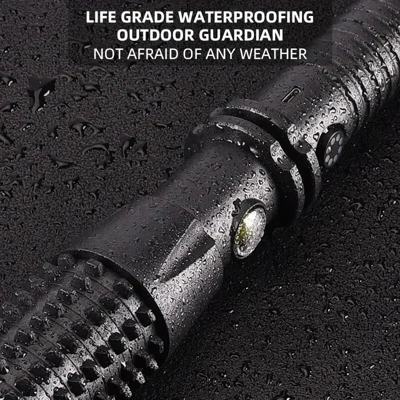 Baseball Bat LED Self-defense Flashlight telescopic Zoom Super Bright Self Defense Mace Light Tactical Baton Emergency Torch