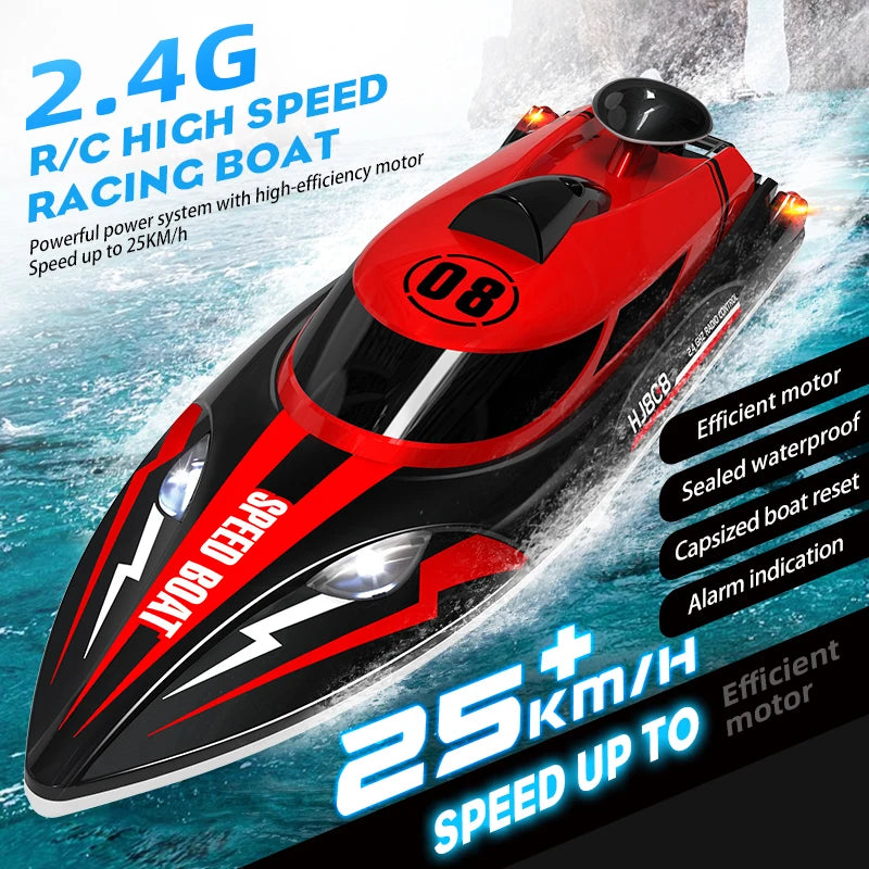 HJ808 RC Battery Boat 2.4Ghz 25km/h High-Speed ​​Remote Control Racing Ship Water Speed ​​Boat Children Model Toy