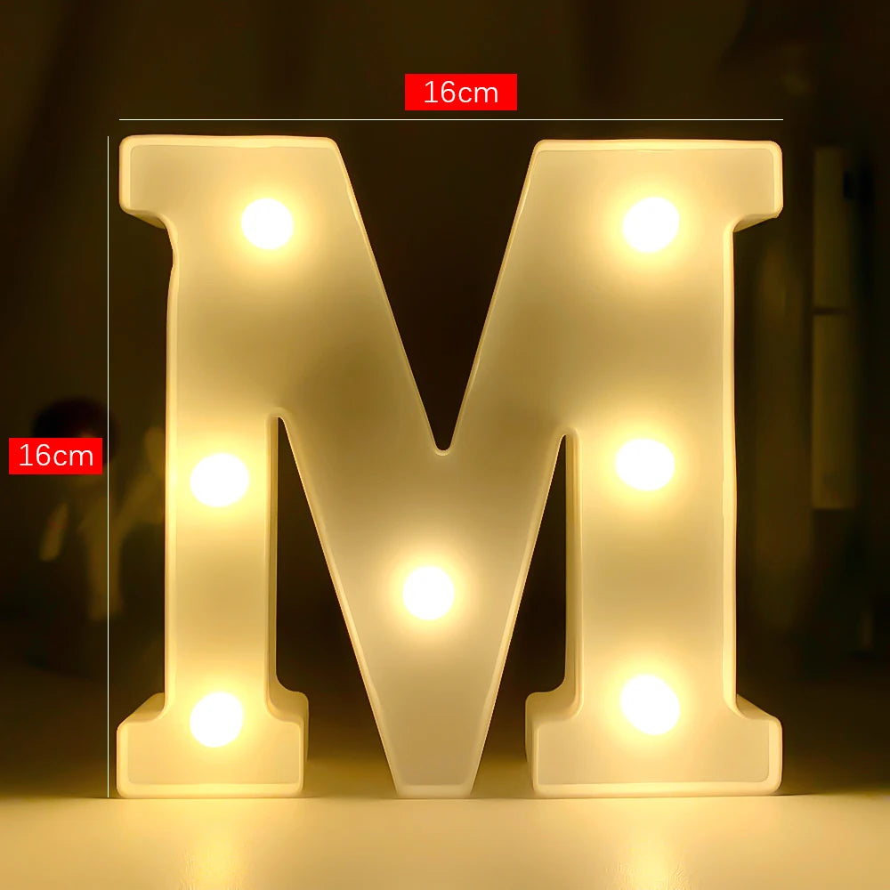 Creative Luminous Digital Number Letter Light AAA Battery Powered Lamp Night Light for Christmas Wedding Birthday Party Decor