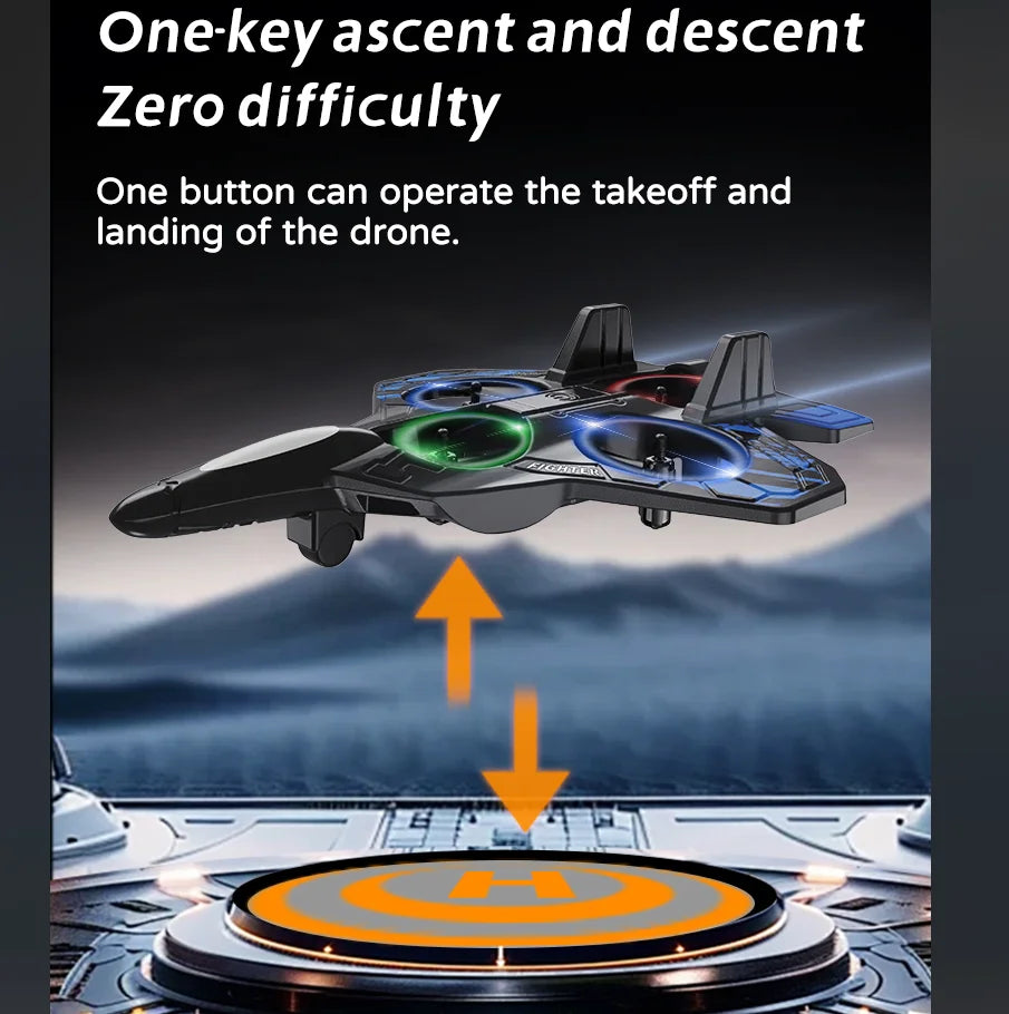 Foam RC Plane Fighter 2.4G Remote Control Stunt Glider 360° Rolling Flight Flying EPP Foam Aircraft with LED Toys for Kids