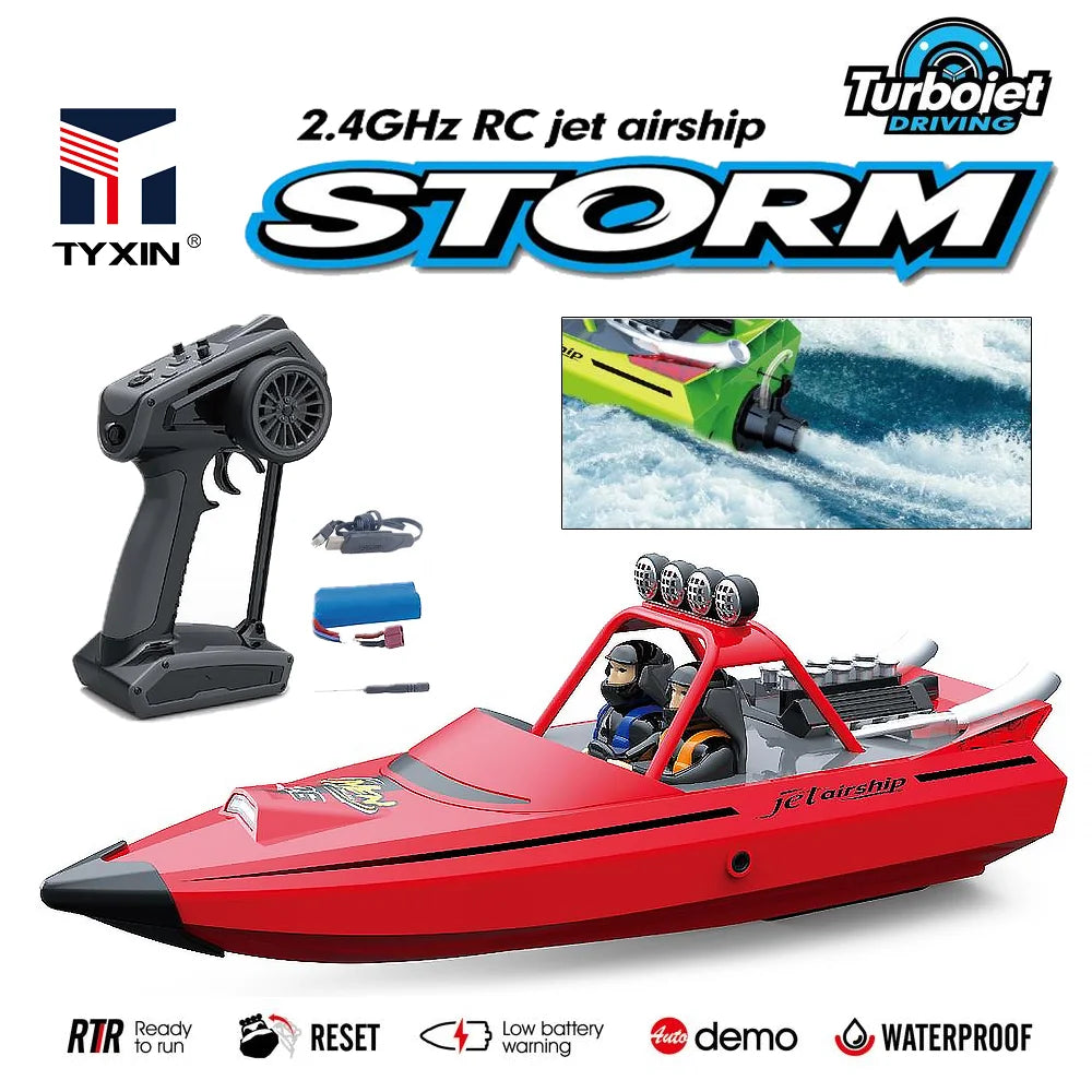 TY725 RC Boat TURBOJET PUMP High-Speed ​​Remote Control Jet Boat Low Battery Alarm Function Adult Children Toys Gift