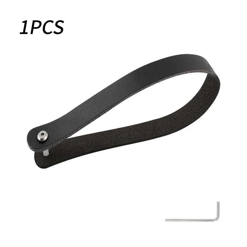 MUQZI Front Bag Quick Release Cowhide Handle Pull Ring Compatible with Brompton Folding Bicycle Bag Carrier
