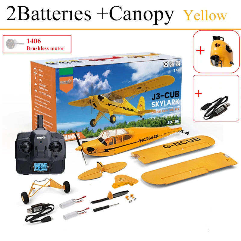 Hot Sale RC Plane RTF 2.4G Brushless Motor 3D/6G Remote Control Airplane Wltoys A160 Upgraded J3-CUB Ready To Fly