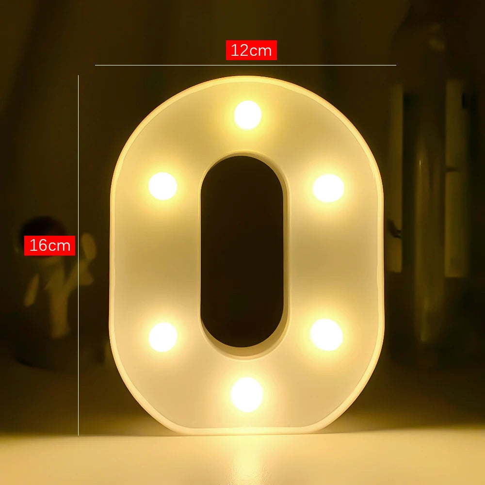 Creative Luminous Digital Number Letter Light AAA Battery Powered Lamp Night Light for Christmas Wedding Birthday Party Decor